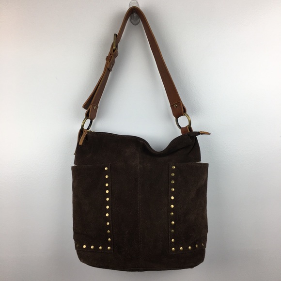 Anabaglish Handbags - ANABAGLISH Suede Rivet Hobo Purse
